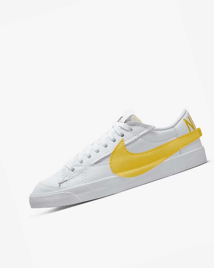 White / Black / Orange Men\'s Nike Blazer Low Jumbo Sneakers | UK2406