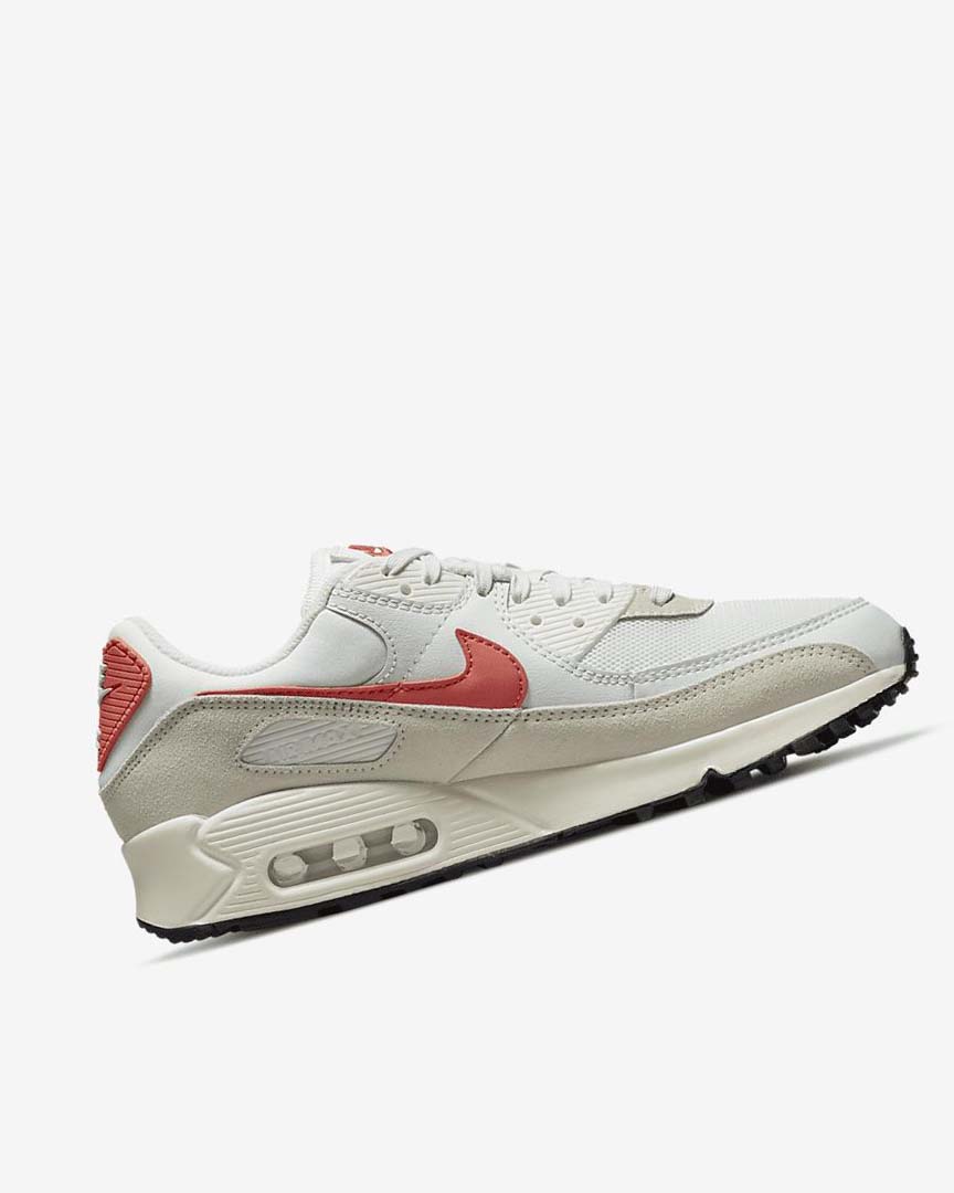 White / Black / Orange Women's Nike Air Max 90 Casual Shoes | UK3185