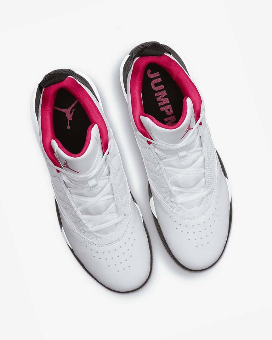 White / Black / Pink Men's Nike Jordan Stay Loyal Basketball Shoes | UK3219