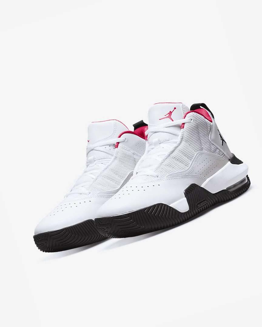 White / Black / Pink Men's Nike Jordan Stay Loyal Basketball Shoes | UK3219