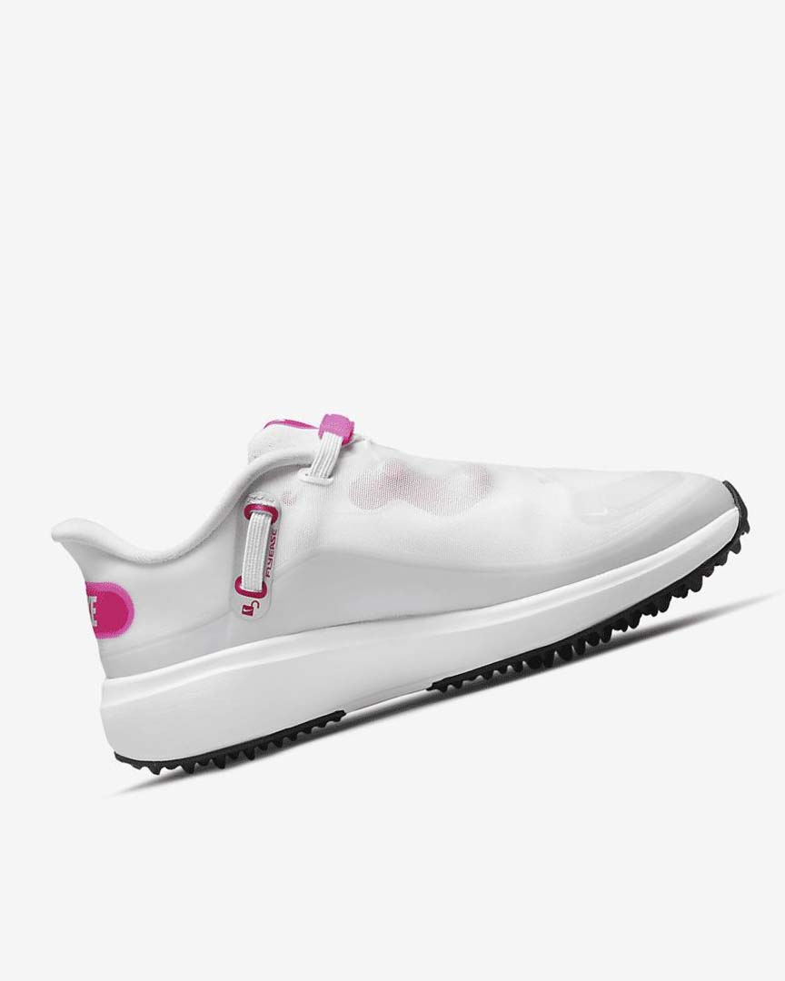 White / Black / Pink Women's Nike React Ace Tour Golf Shoes | UK2254