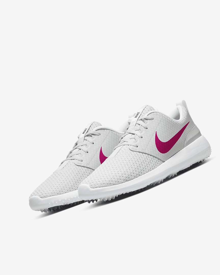 White / Black / Pink Women's Nike Roshe G Golf Shoes | UK4548