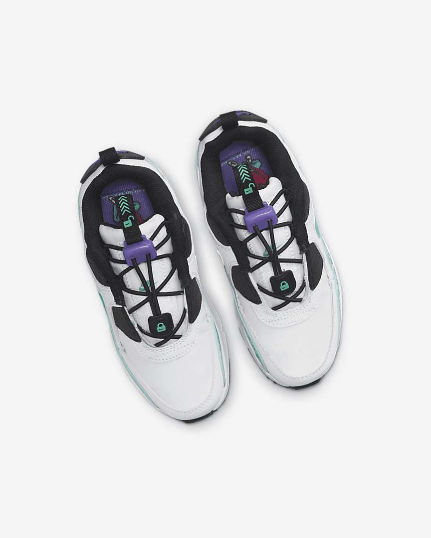 White / Black / Purple / Turquoise Boys' Nike Air Max 90 Toggle SE Casual Shoes | UK2414