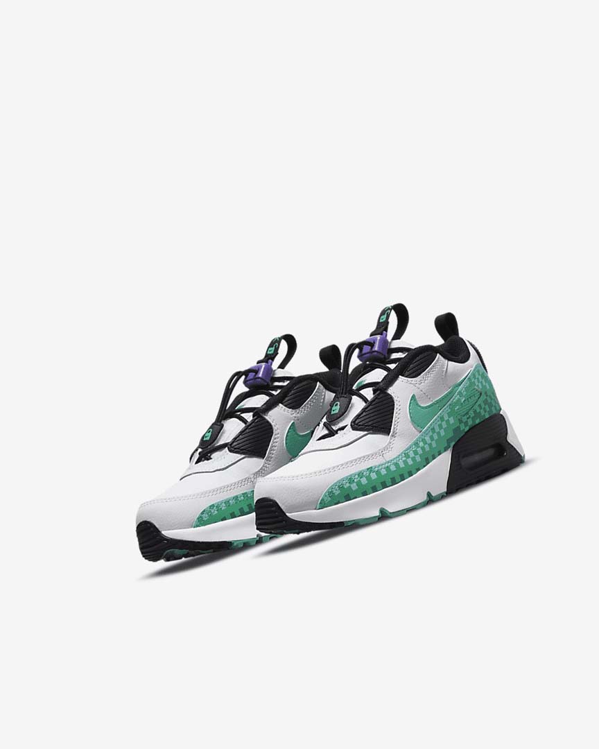 White / Black / Purple / Turquoise Boys' Nike Air Max 90 Toggle SE Casual Shoes | UK2414