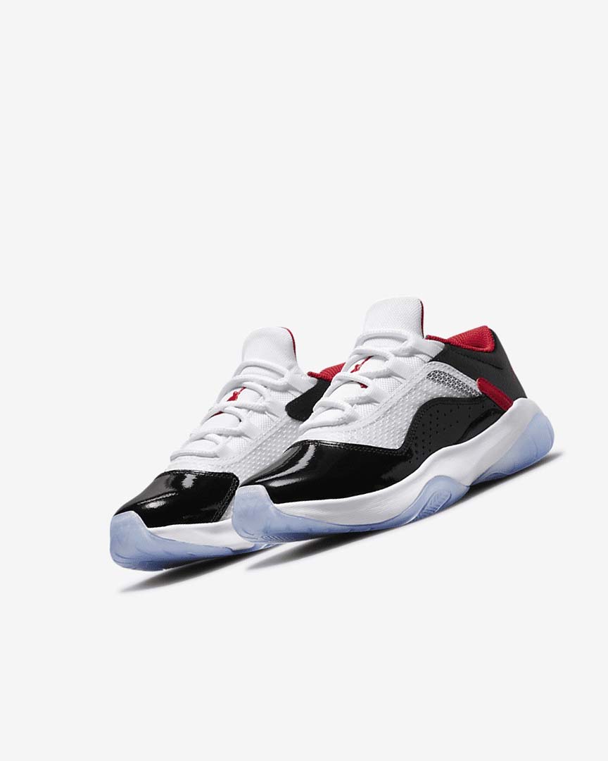 White / Black / Red Boys' Nike Air Jordan 11 CMFT Low Basketball Shoes | UK1204