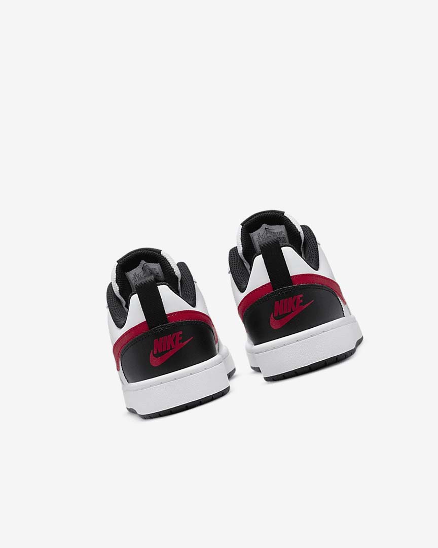 White / Black / Red Girls' Nike Court Borough Low 2 Shoes | UK2446