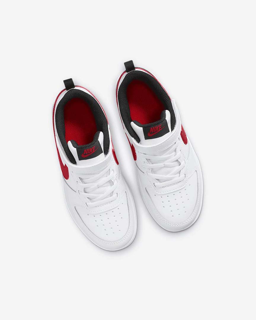 White / Black / Red Girls' Nike Court Borough Low 2 Shoes | UK3099