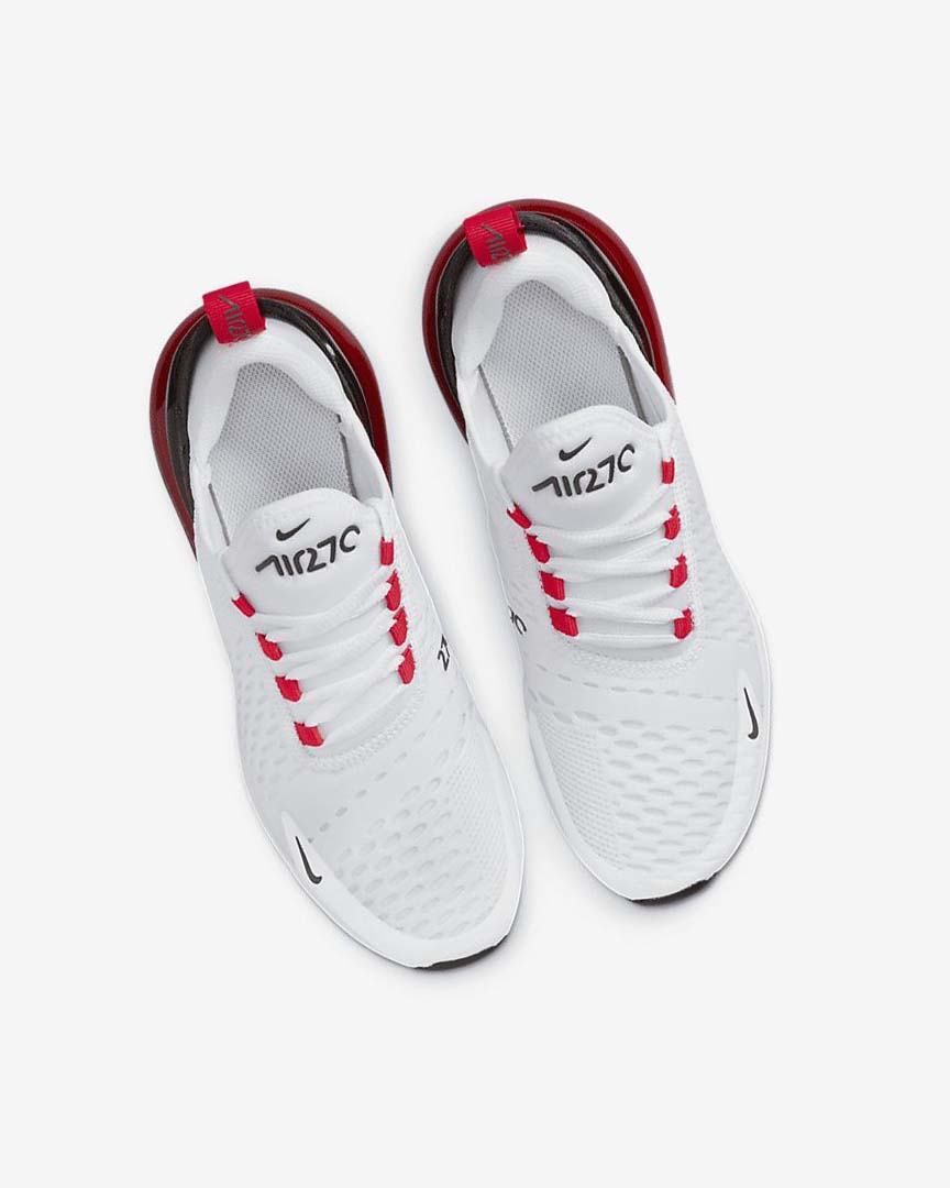 White / Black / Red / Grey Girls' Nike Air Max 270 Casual Shoes | UK5128