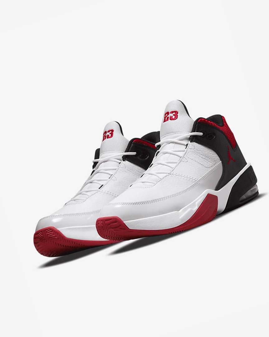 White / Black / Red Men's Nike Jordan Max Aura 3 Basketball Shoes | UK1137