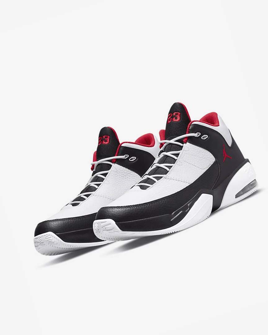 White / Black / Red Men's Nike Jordan Max Aura 3 Basketball Shoes | UK4690