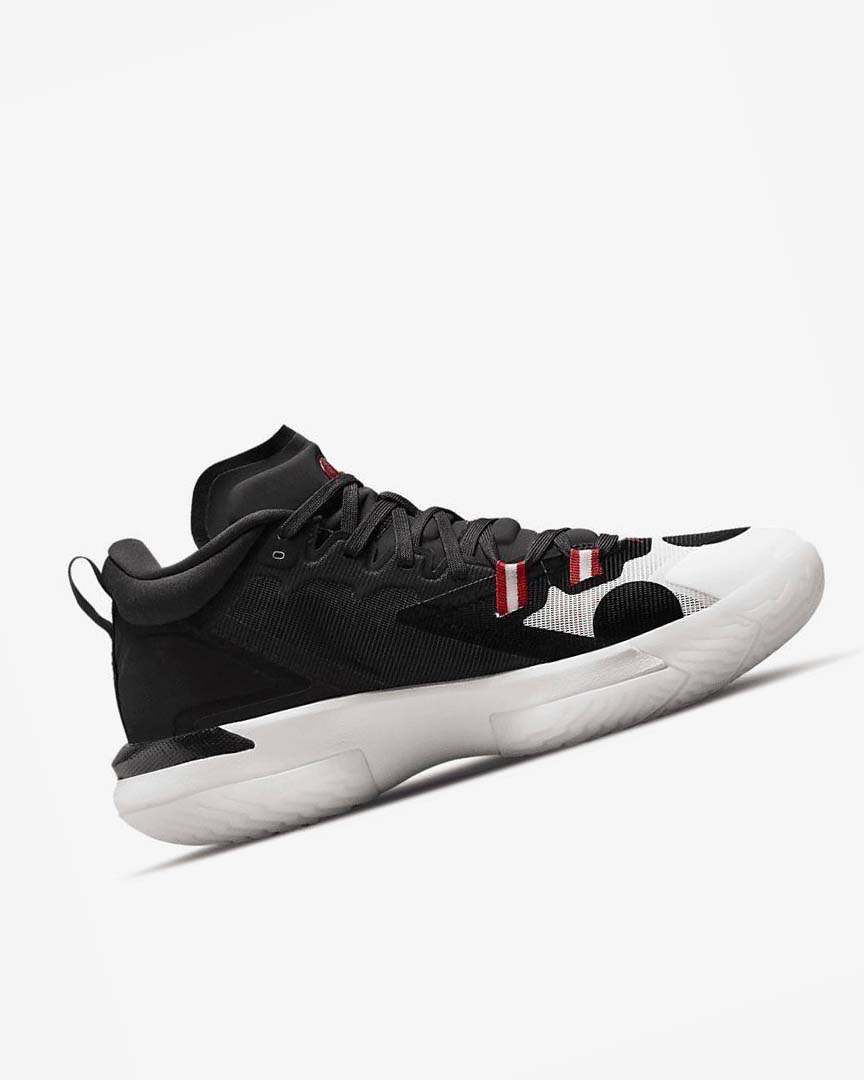 White / Black / Red Men's Nike Zion 1 SP Basketball Shoes | UK4497