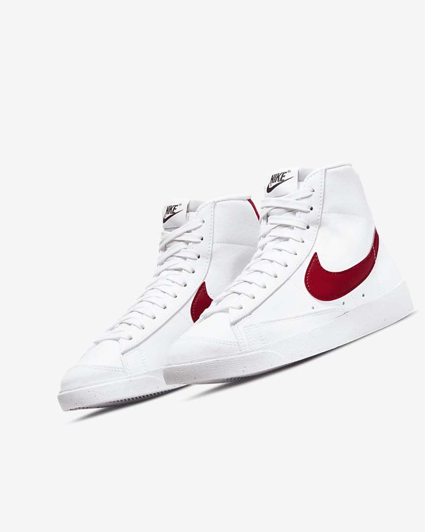 White / Black / Red Women's Nike Blazer Mid '77 Next Nature Sneakers | UK5069