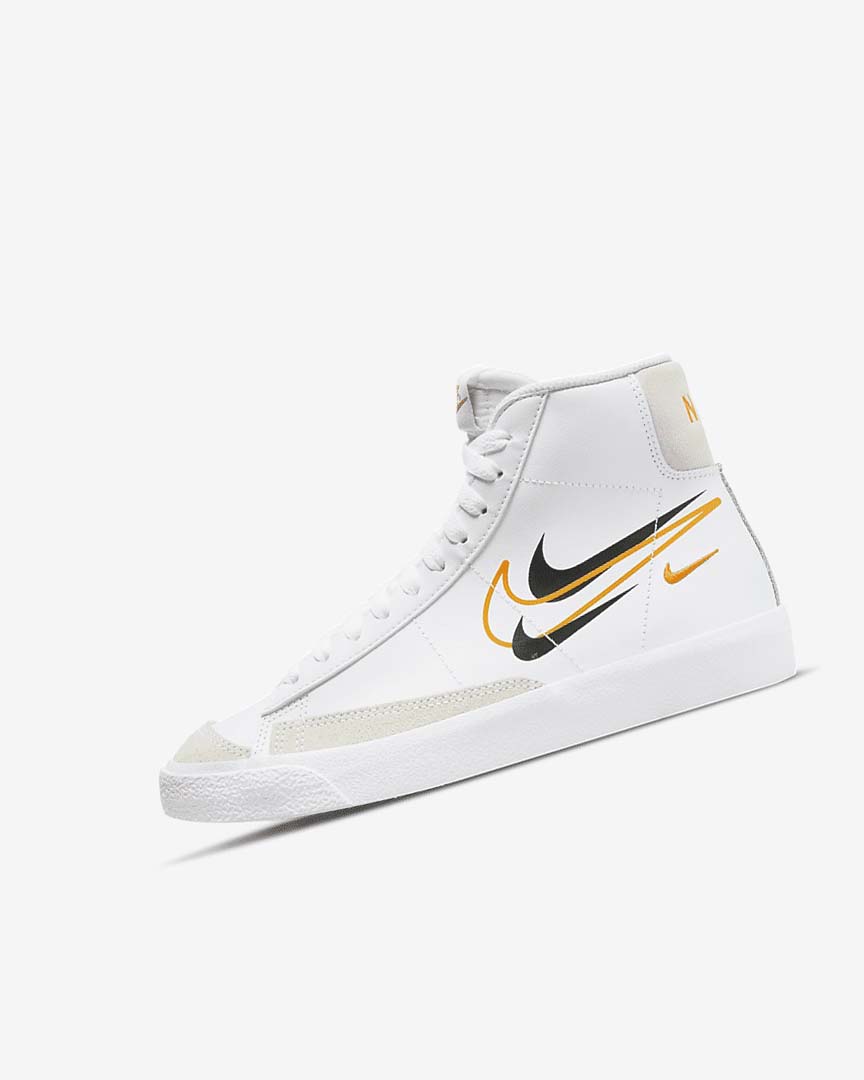 White / Black / White Girls\' Nike Blazer Mid \'77 Sneakers | UK2902