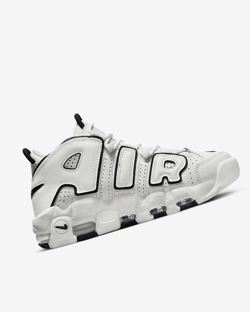 White / Black Women's Nike Air More Uptempo Sneakers | UK4598