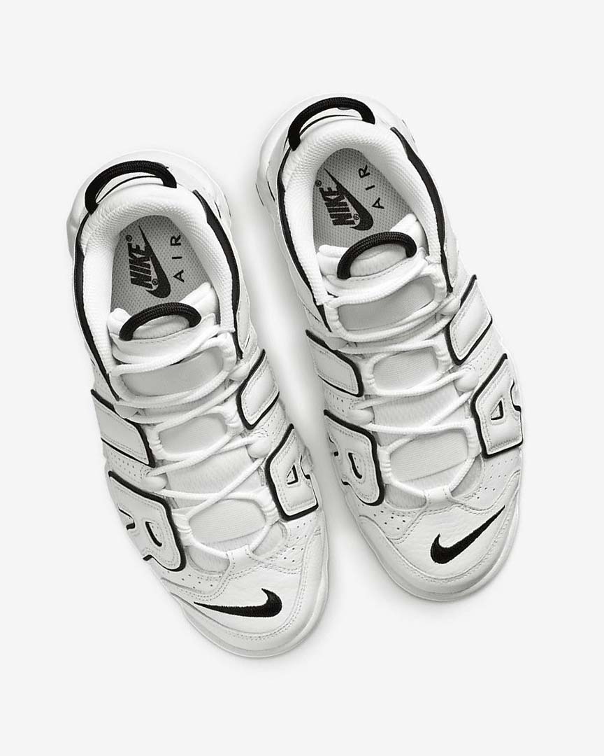 White / Black Women's Nike Air More Uptempo Sneakers | UK4598