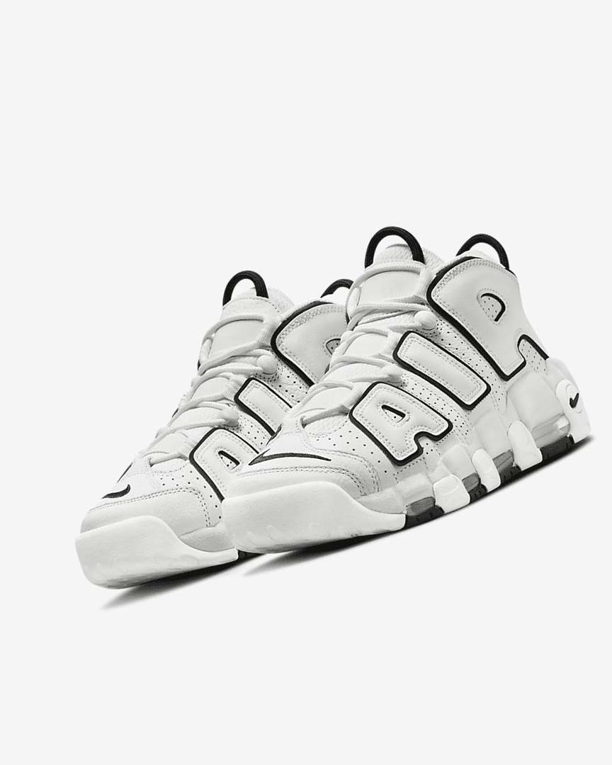 White / Black Women's Nike Air More Uptempo Sneakers | UK4598