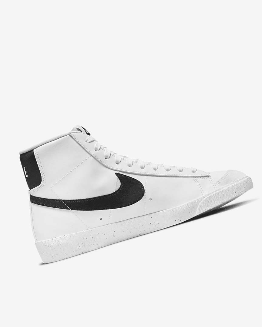 White / Black Women's Nike Blazer Mid '77 Next Nature Sneakers | UK5463