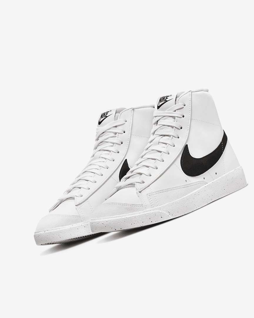 White / Black Women's Nike Blazer Mid '77 Next Nature Sneakers | UK5463