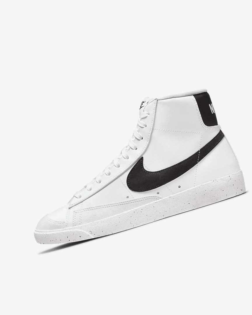 White / Black Women\'s Nike Blazer Mid \'77 Next Nature Sneakers | UK5463