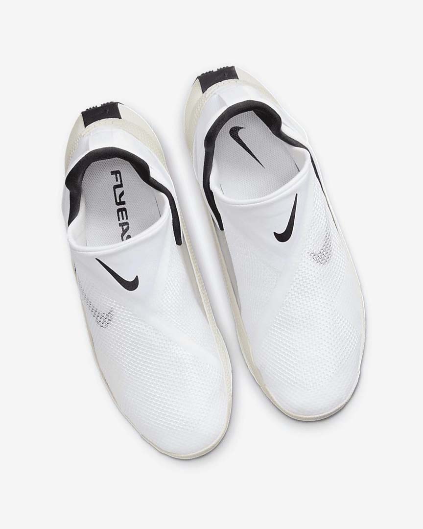 White / Black Women's Nike Go FlyEase Sneakers | UK4918