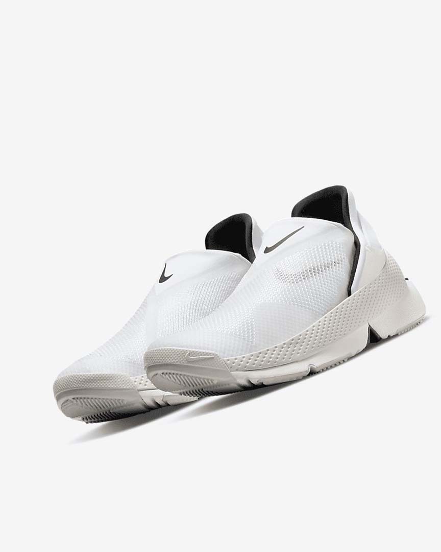 White / Black Women's Nike Go FlyEase Sneakers | UK4918