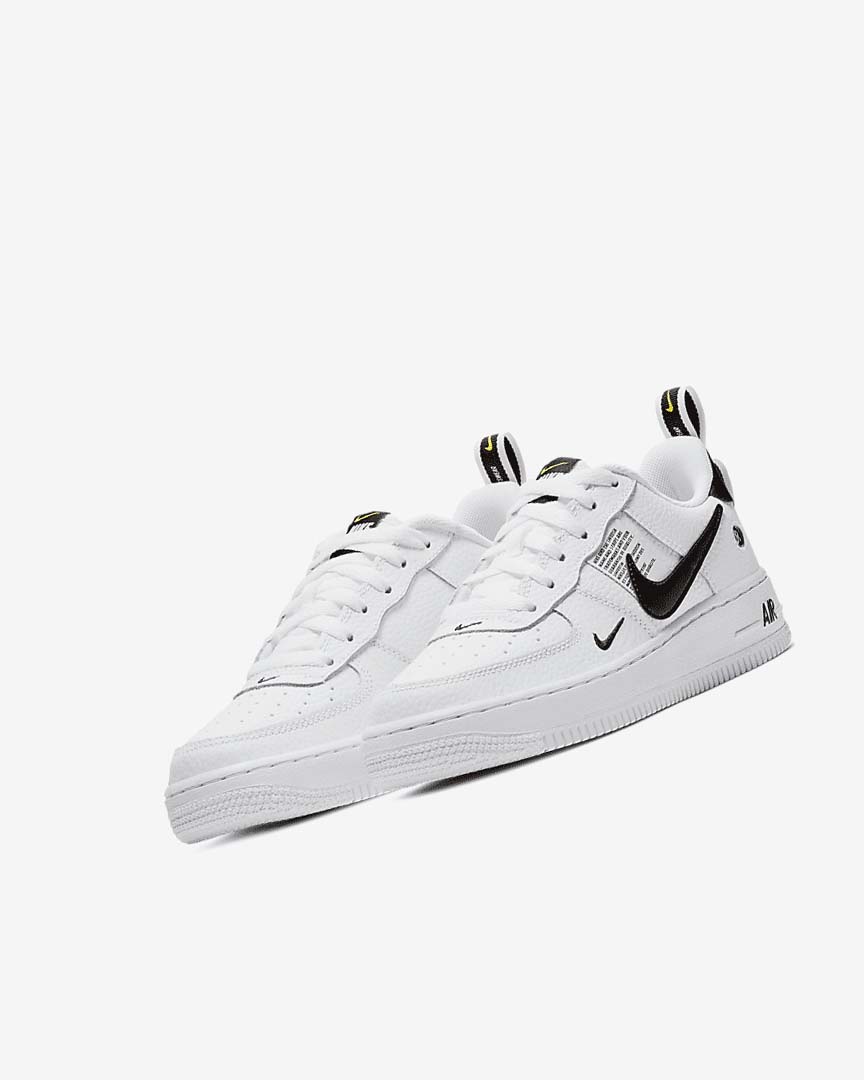 White / Black / Yellow / White Boys' Nike Air Force 1 LV8 Utility Sneakers | UK3164