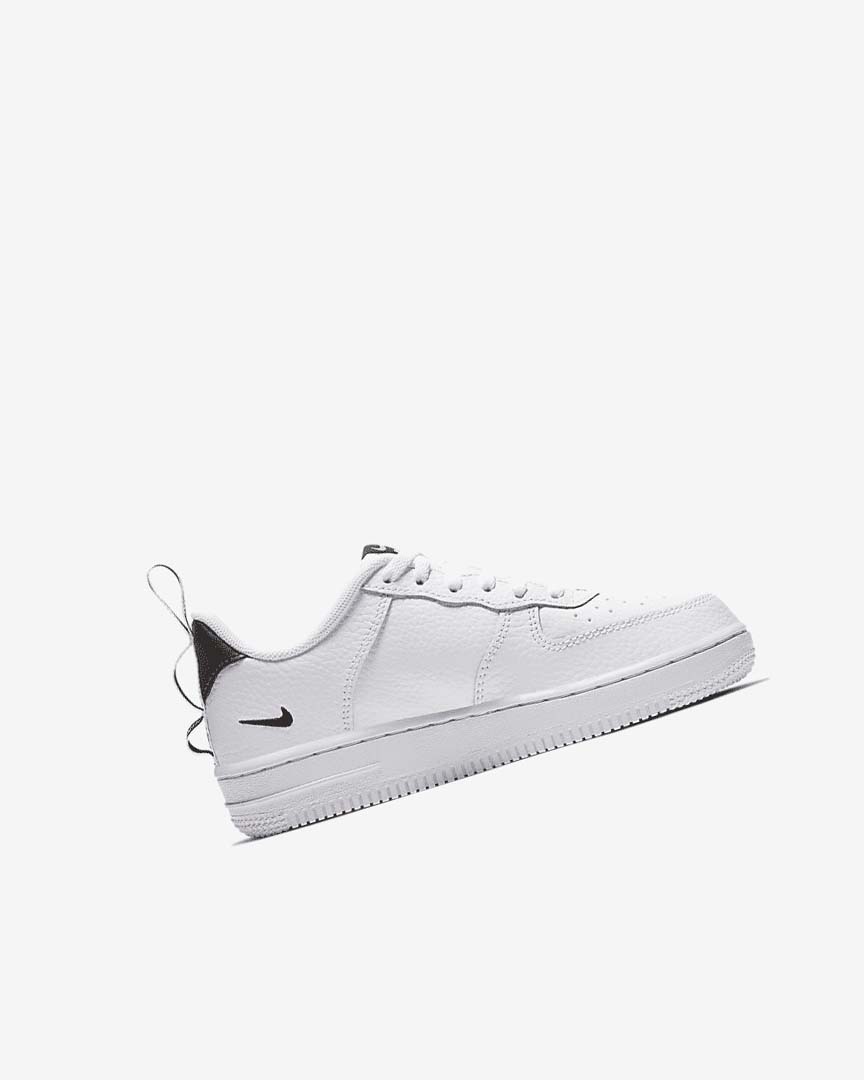 White / Black / Yellow / White Girls' Nike Force 1 LV8 Utility Shoes | UK5013