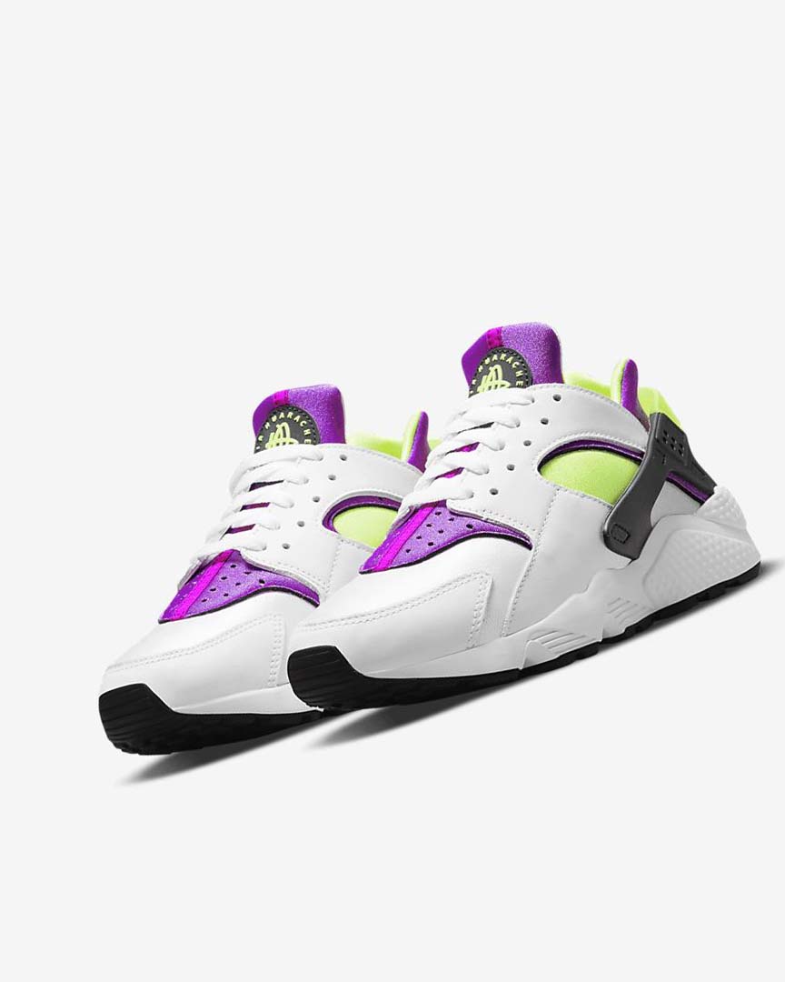 White / Black / Yellow Women's Nike Air Huarache Sneakers | UK2287