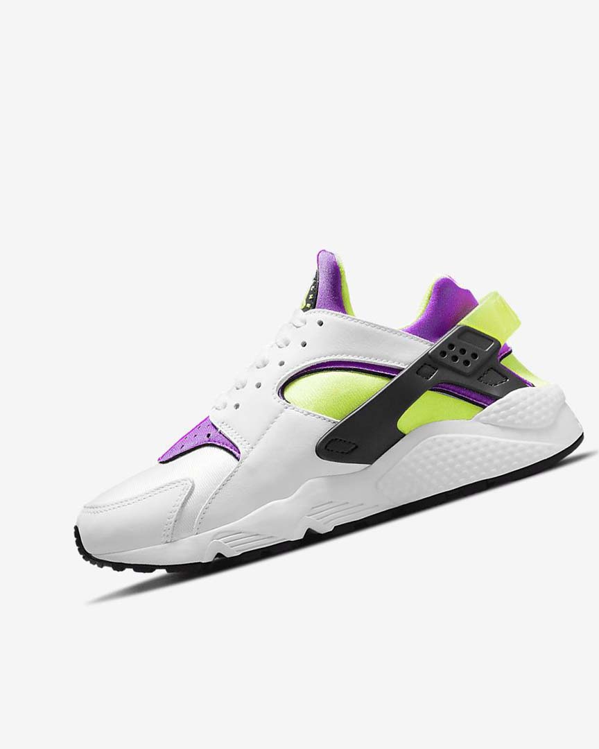 White / Black / Yellow Women\'s Nike Air Huarache Sneakers | UK2287