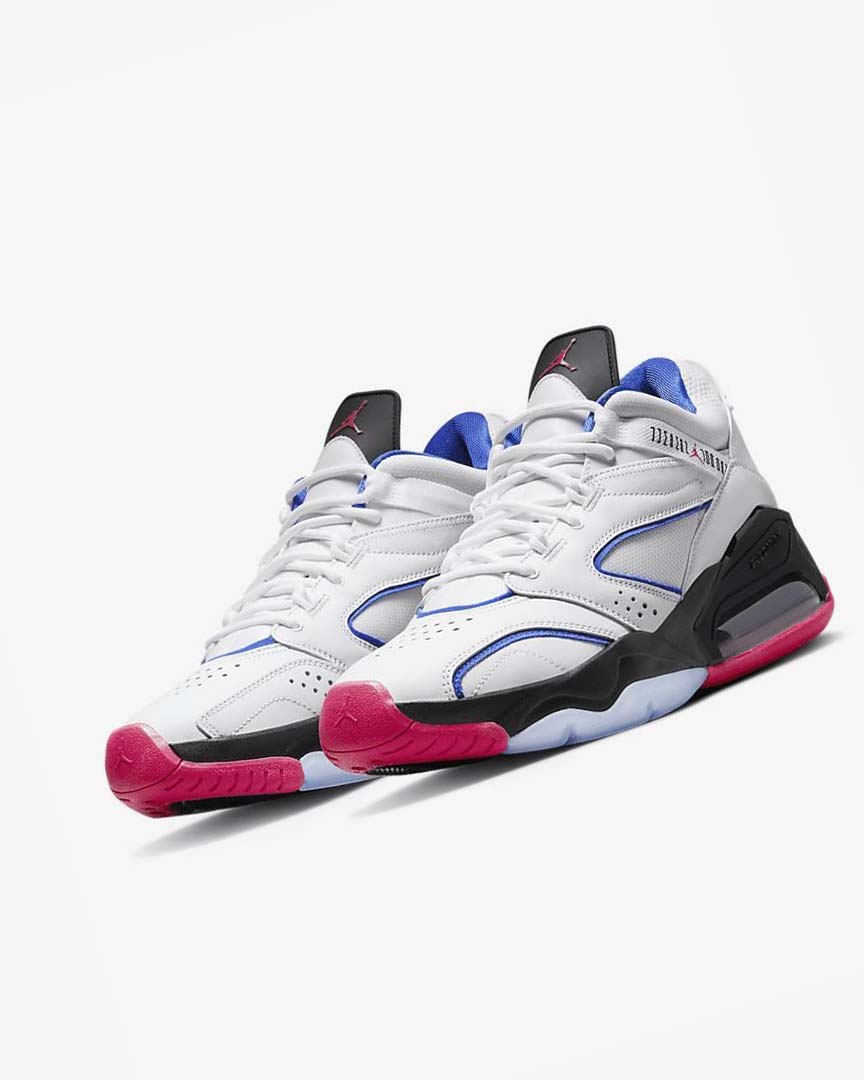 White / Blue / Black / Pink Men's Nike Jordan Point Lane Basketball Shoes | UK1202