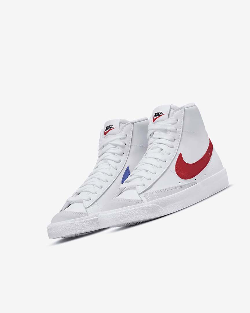 White / Blue / Black / Red Boys' Nike Blazer Mid '77 Sneakers | UK2538