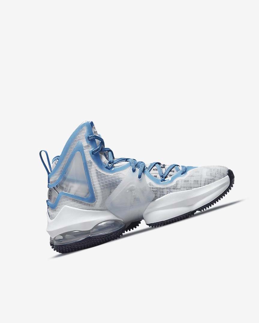 White / Blue / Blue Boys' Nike LeBron 19 Basketball Shoes | UK2403