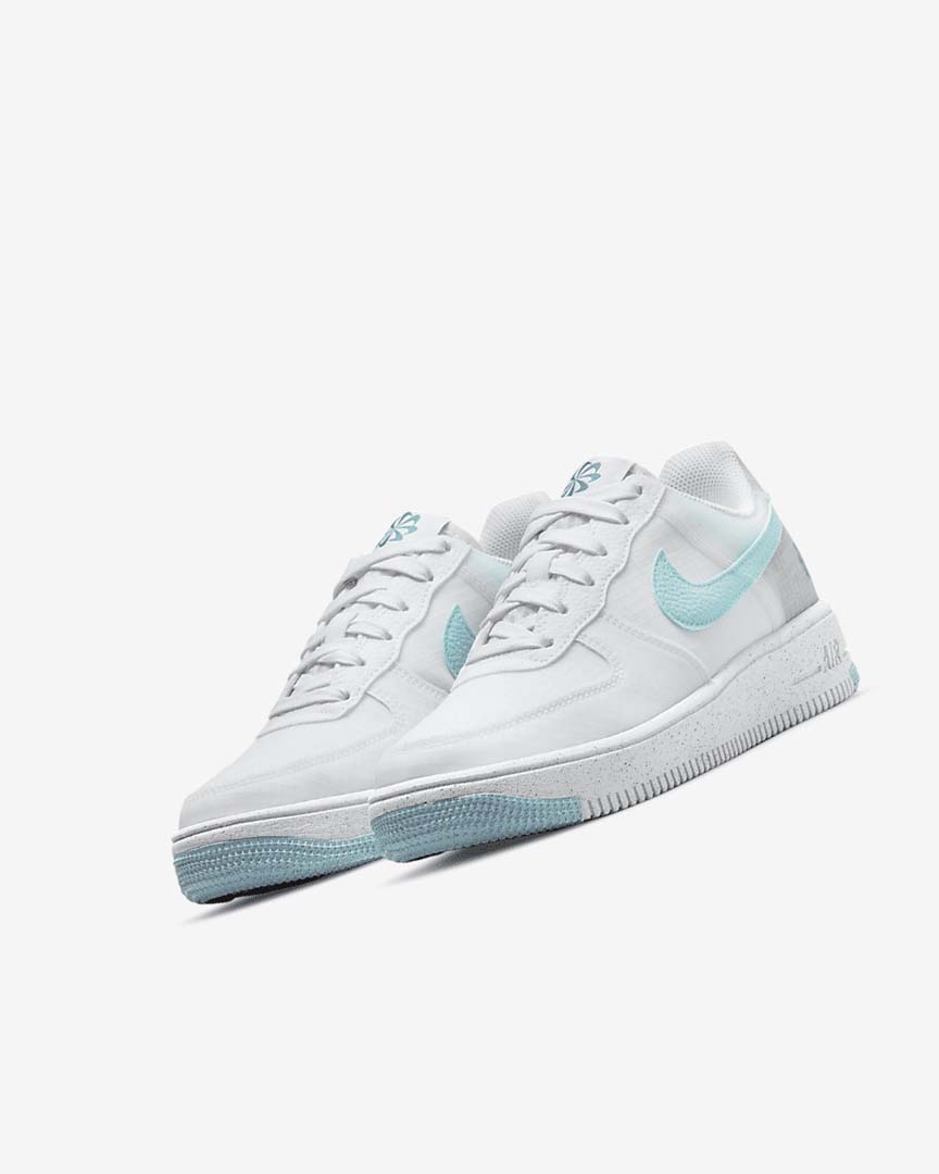 White / Blue Boys' Nike Air Force 1 Crater Sneakers | UK5350