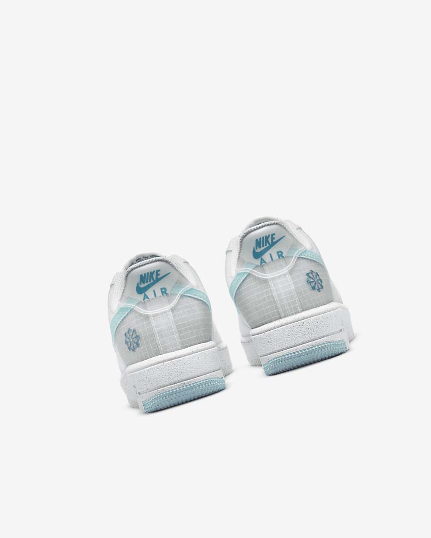 White / Blue Boys' Nike Air Force 1 Crater Sneakers | UK5350