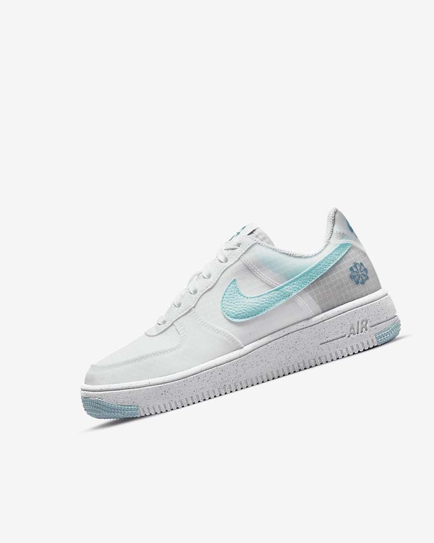 White / Blue Boys\' Nike Air Force 1 Crater Sneakers | UK5350