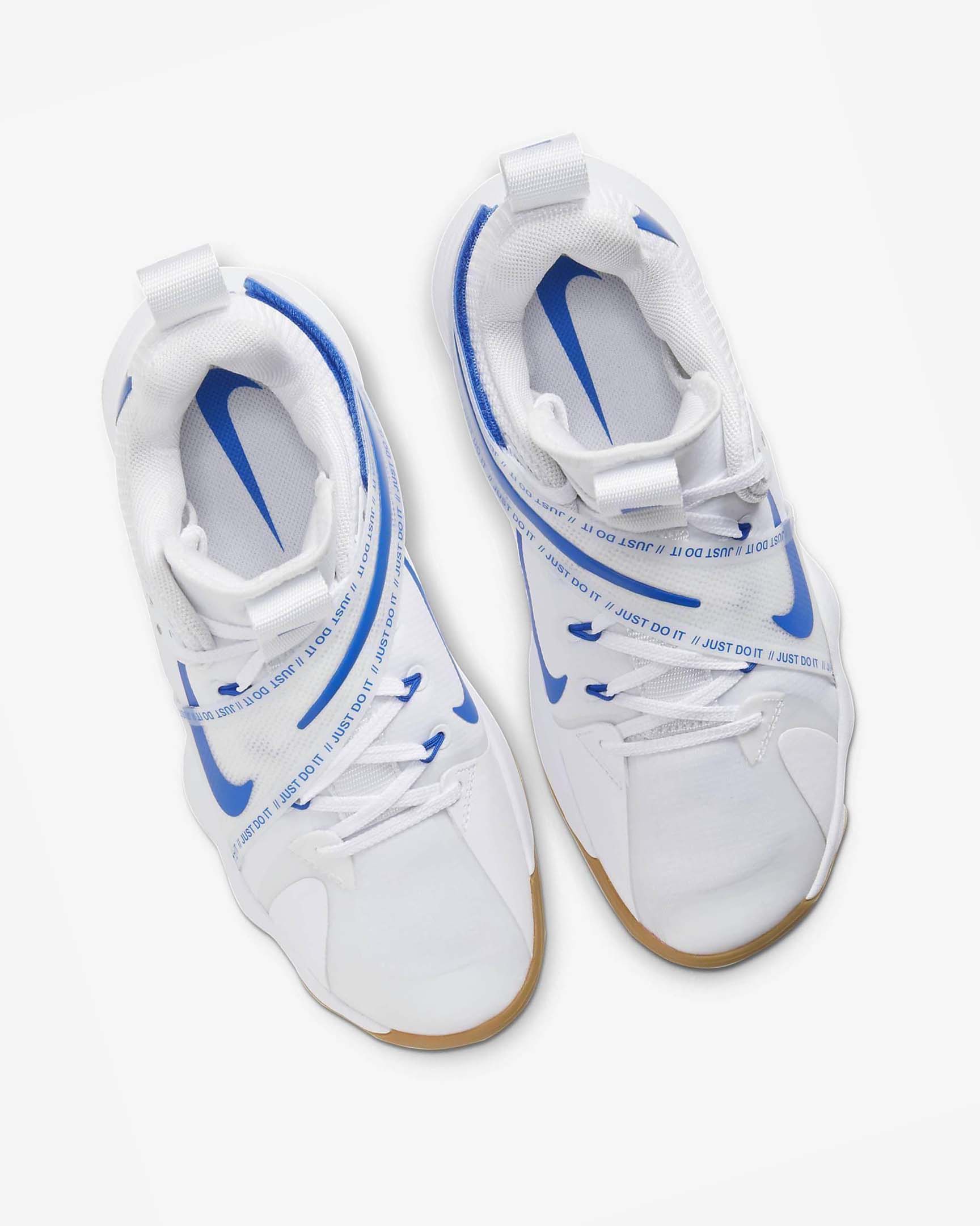 White / Blue Men's Nike React HyperSet Volleyball Shoes | UK3280