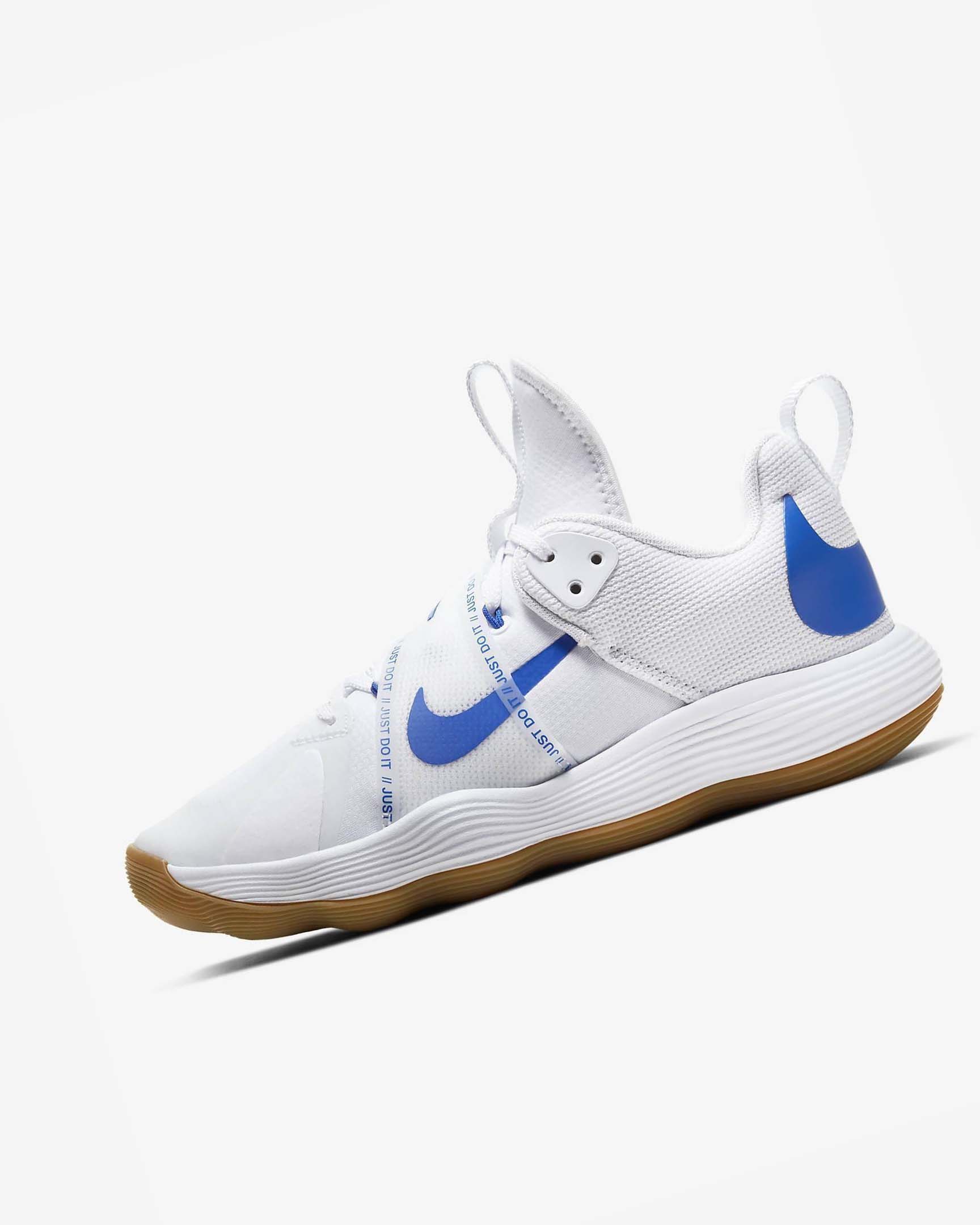 White / Blue Men\'s Nike React HyperSet Volleyball Shoes | UK3280