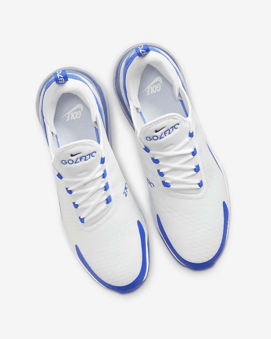 White / Blue / Platinum / Black Women's Nike Air Max 270 G Golf Shoes | UK2411