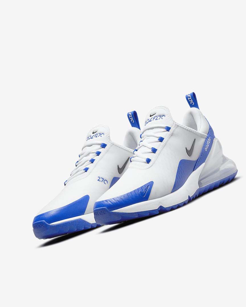 White / Blue / Platinum / Black Women's Nike Air Max 270 G Golf Shoes | UK2411