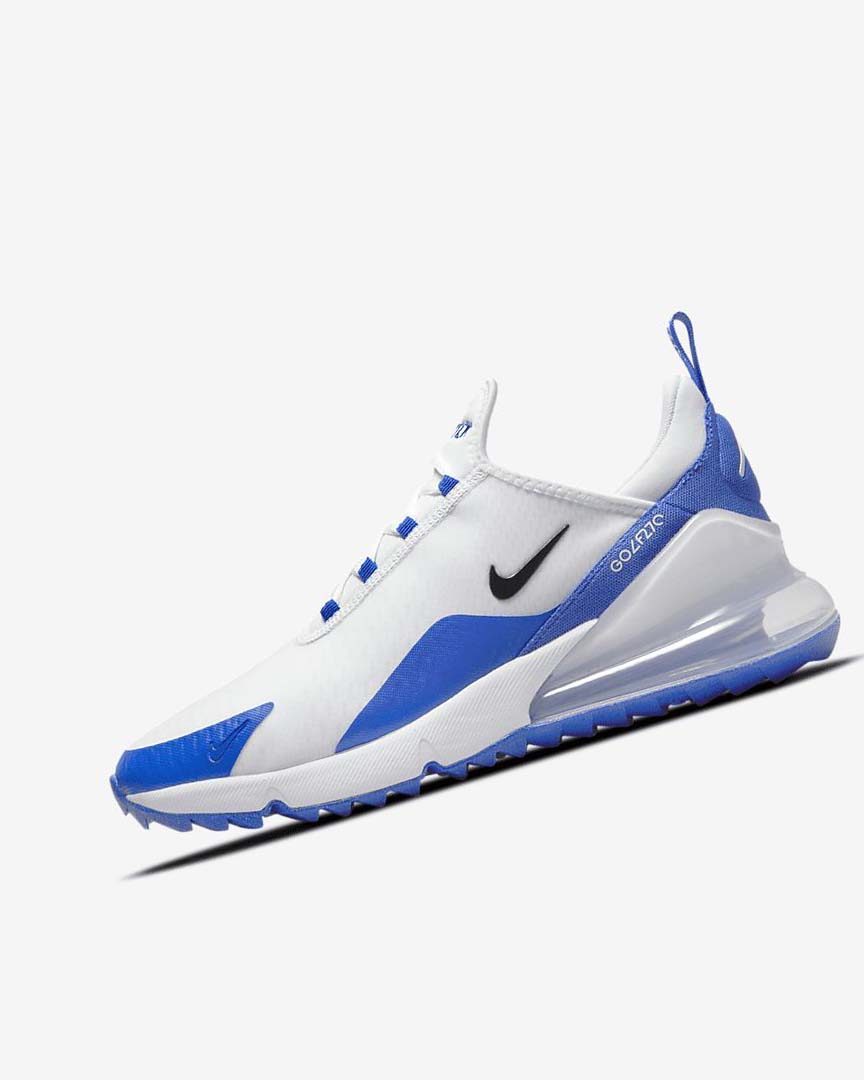 White / Blue / Platinum / Black Women\'s Nike Air Max 270 G Golf Shoes | UK2411