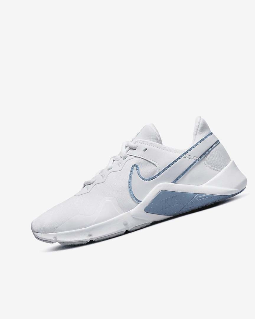 White / Blue Women\'s Nike Legend Essential 2 Training Shoes | UK5106