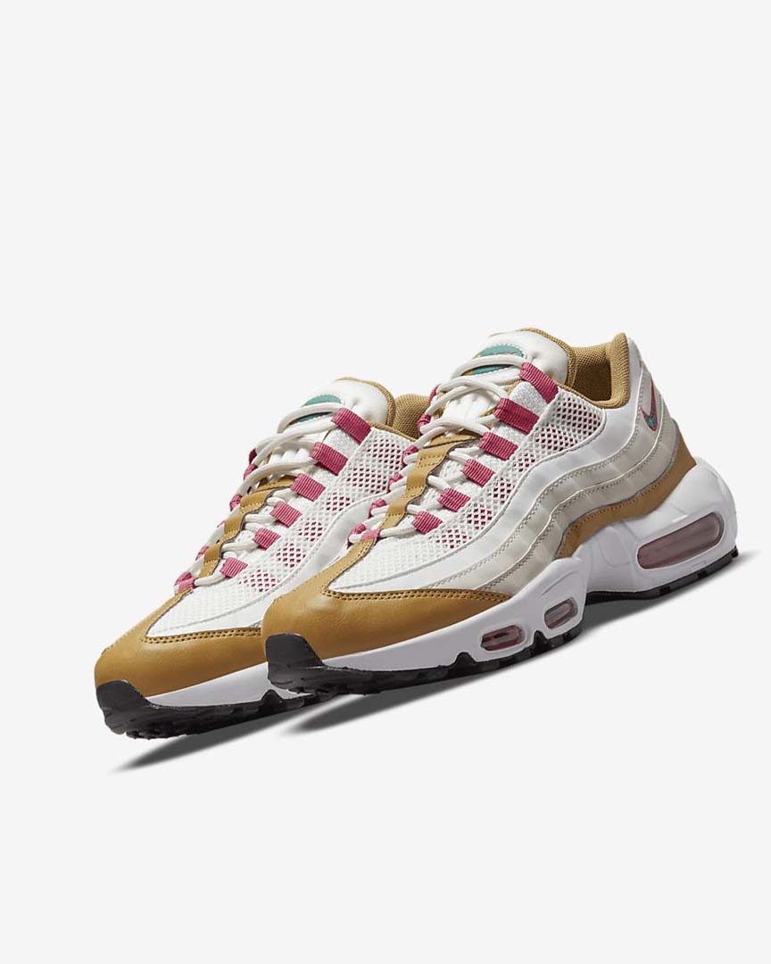 White / Brown / Green Women's Nike Air Max 95 Casual Shoes | UK4517