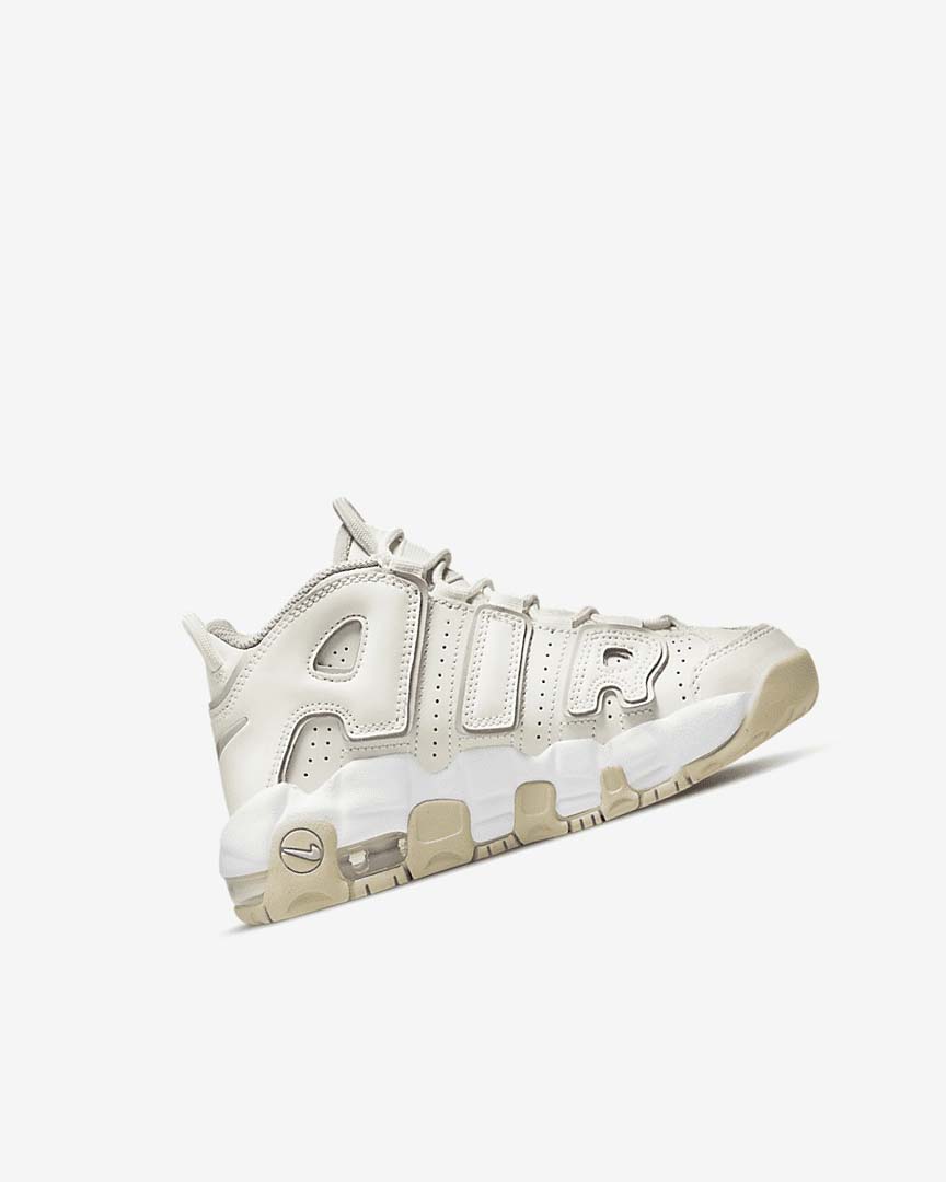 White / Brown / Light Girls' Nike Air More Uptempo Sneakers | UK4630