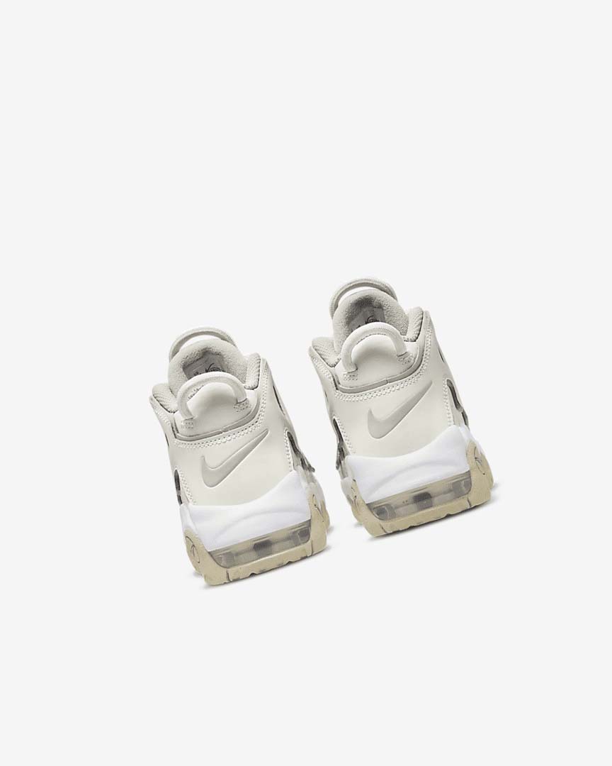 White / Brown / Light Girls' Nike Air More Uptempo Sneakers | UK4630