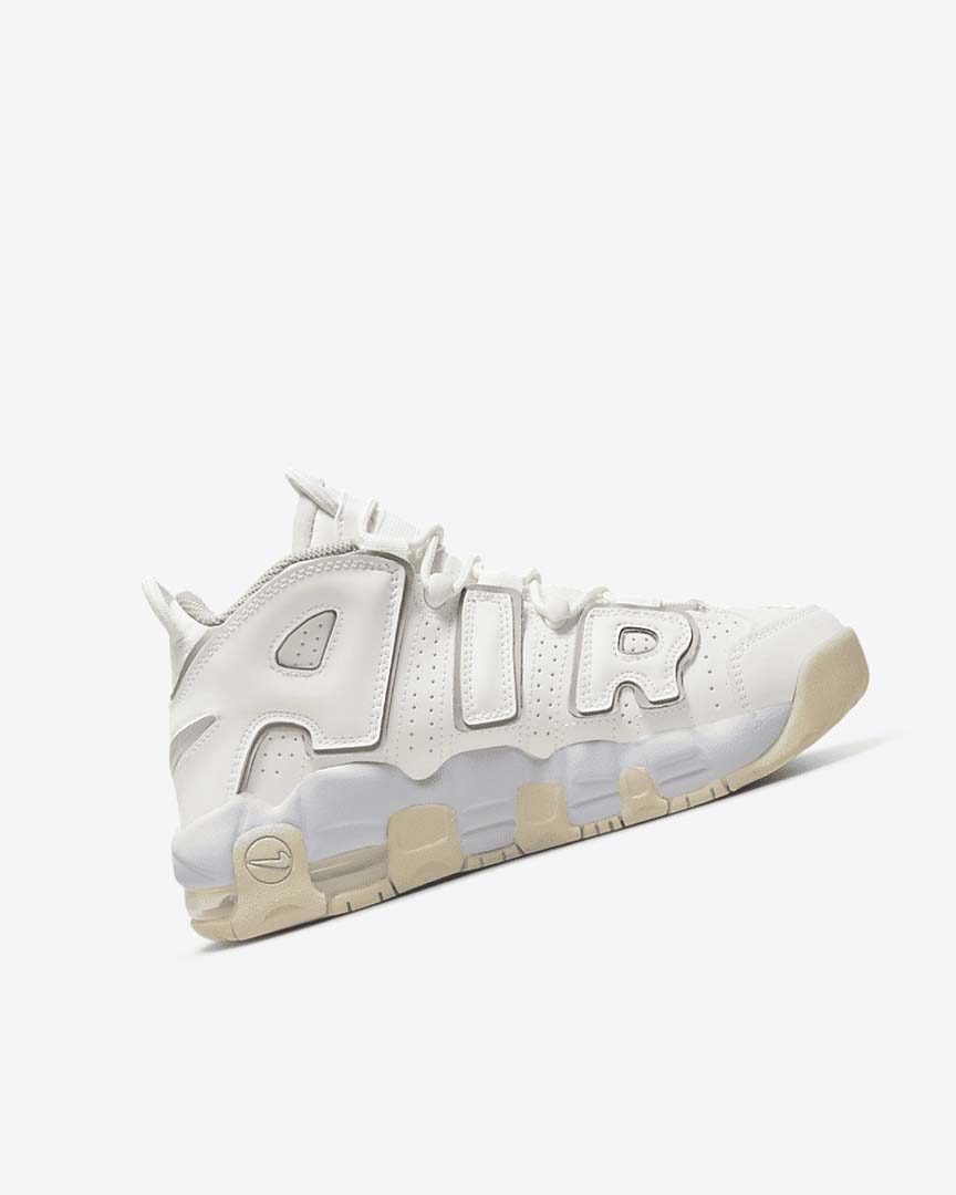 White / Brown / Light Girls' Nike Air More Uptempo Sneakers | UK4775