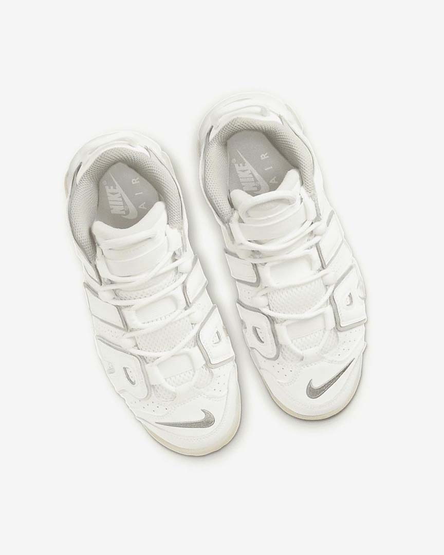 White / Brown / Light Girls' Nike Air More Uptempo Sneakers | UK4775