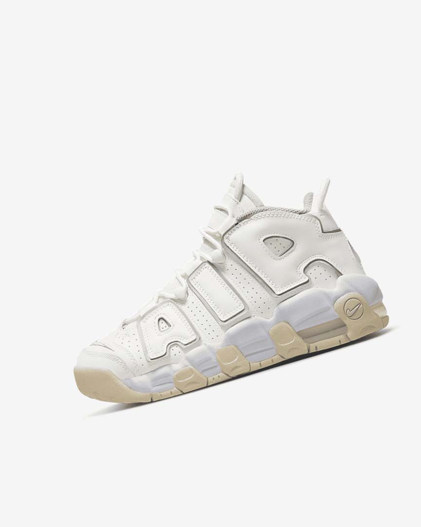 White / Brown / Light Girls\' Nike Air More Uptempo Sneakers | UK4775