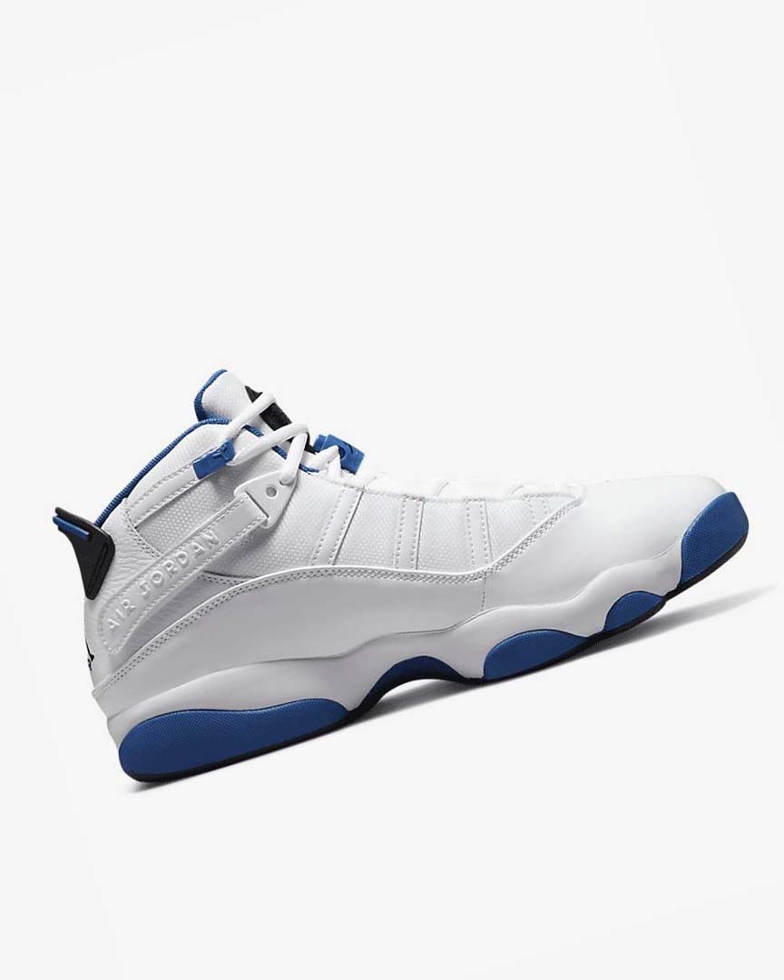 White / Dark Blue / White / Black Men's Nike Jordan 6 Rings Basketball Shoes | UK2643