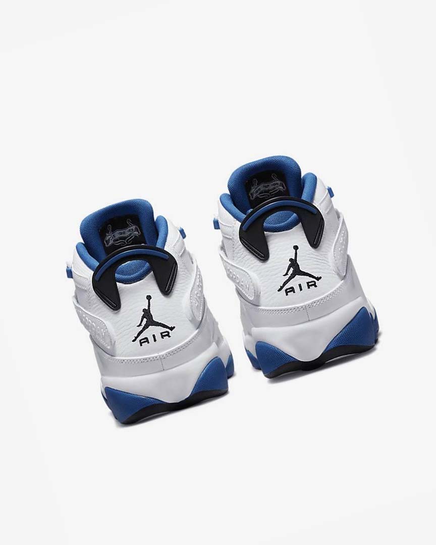 White / Dark Blue / White / Black Men's Nike Jordan 6 Rings Basketball Shoes | UK2643