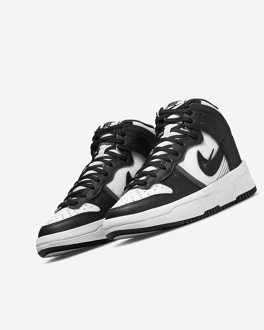 White / Dark Grey / Black Women's Nike Dunk High Up Sneakers | UK2590